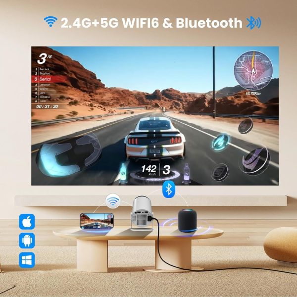 Mini Projector, 4K Decoding, 1080P Resolution, Compatible wi... - Image 3