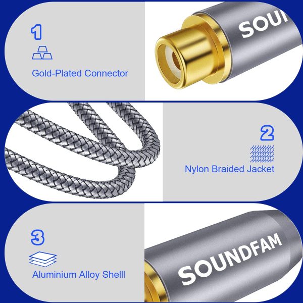 RCA Extension Cable SOUNDFAM Digital Coaxial Audio Cable Gol... - Image 4