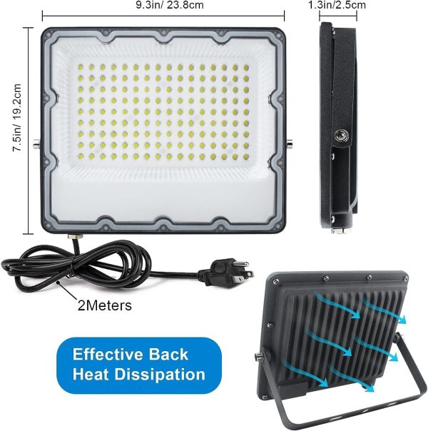 150W Plug in LED Flood Light, Security Lighting Fixtures 300... - Image 4