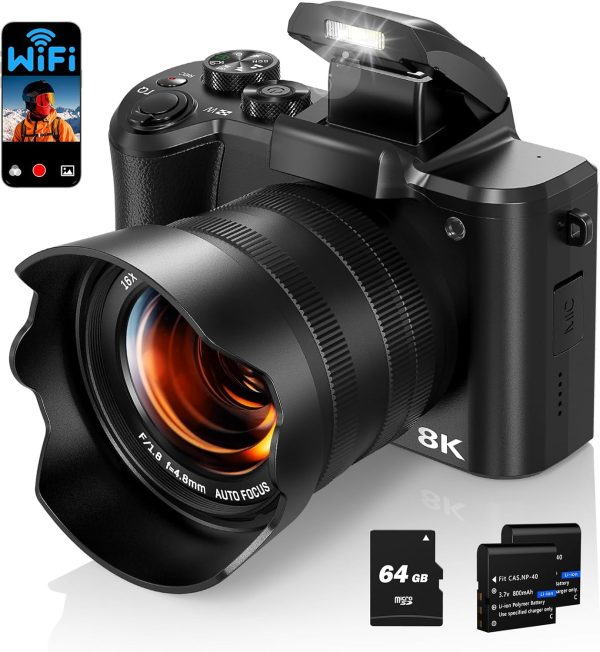 Fulealfly 8K Digital Camera for Photography, 88MP Autofocus ...
