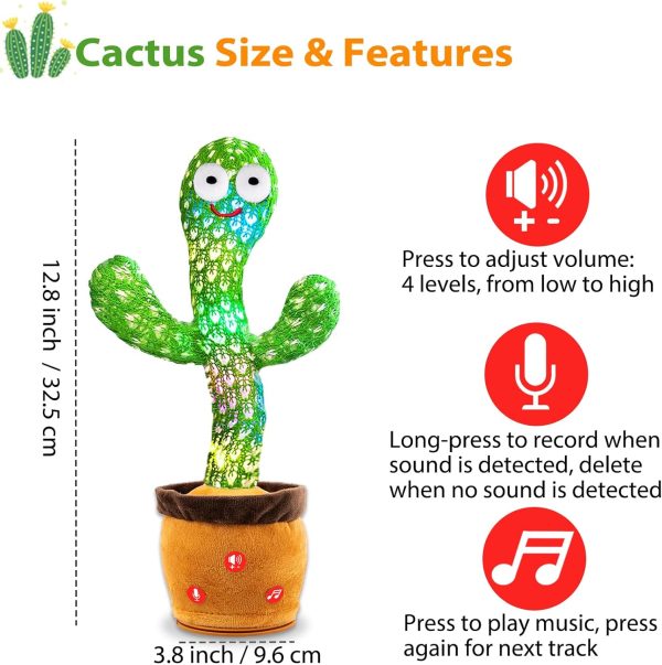 Rechargeable Singing Dancing Talking Cactus Toy with Volume ... - Image 6