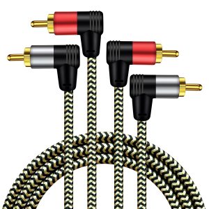 RCA Cable,90 Degree Right Angled 2 RCA Male to Male Cable,[H...