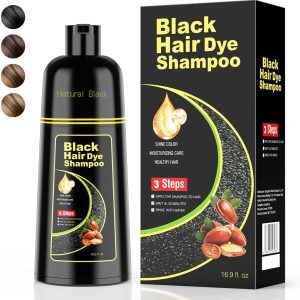 Black Hair Dye Shampoo Hair Color Shampoo for Women Men, Arg...