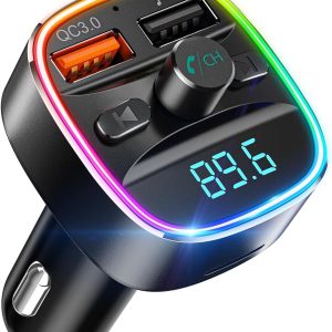 Nulaxy Bluetooth FM Transmitter for Car, Upgraded QC3.0 & 5V...