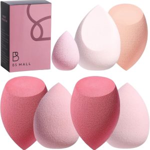 Makeup Sponge Set BS-MALL with Storage Case 7 Pcs for Liquid...