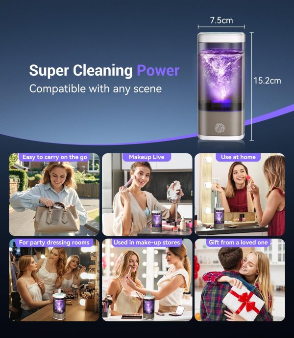 MSDQQTIY Electric Makeup Brush Makeup Brush Cleaner,Deep h C... - Image 7