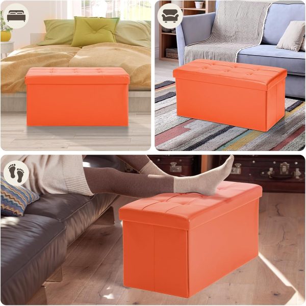 COSYLAND Ottoman Bench with Storage, 76x38x38 Centimeters Fo... - Image 4