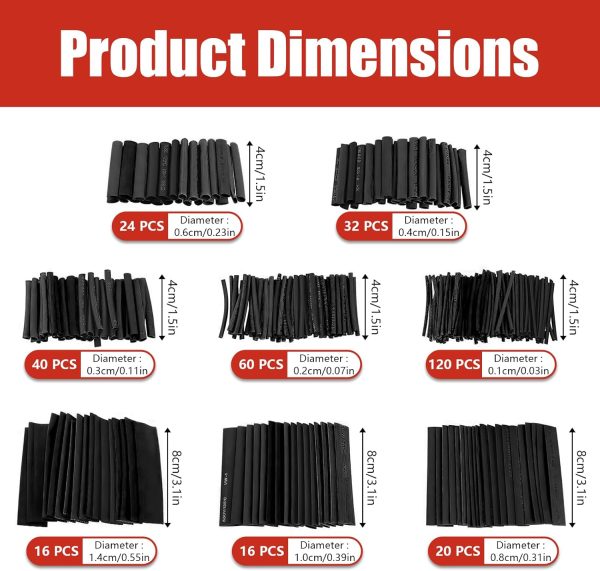 Heat Shrink Tubing, 328 Pcs Electric Insulation Tube Kit, In... - Image 2
