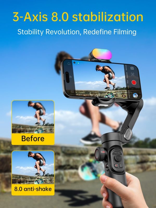 AOCHUAN 3-Axis Gimbal Stabilizer for Smartphone with RGB Mag... - Image 3