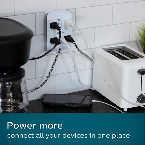 Philips 6-Outlet Extender Surge Protector, Wall Tap, 900 Jou... - Image 7