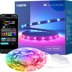 Lepro S1 AI LED Lights, WiFi RGBIC Led Lights Strip for Bedr...