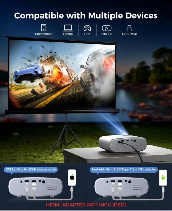 ELEPHAS Mini Projector with Projector Stand - Movie Projecto... - Image 4