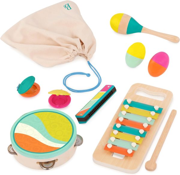 B. toys – Make a Melody – 9 Pieces Wooden Musical Instrument...