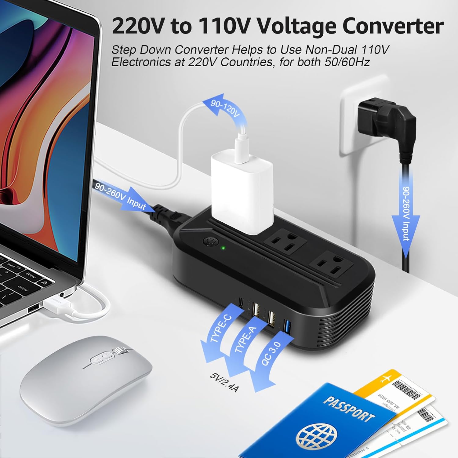 Power Converter 2300W International Step Down Voltage 220V/2…