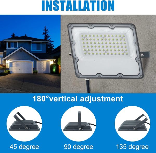 150W Plug in LED Flood Light, Security Lighting Fixtures 300... - Image 6