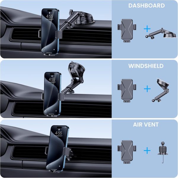 Car Phone Holder [Upgrade Suction Cup & Stable Clip] Phone M... - Image 2