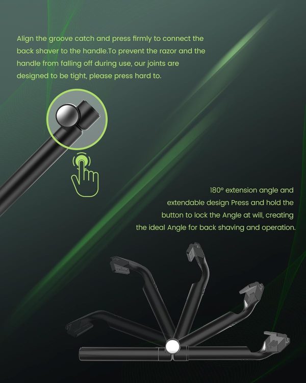 NUBACK Manual Back Shaver for Men with Long Extendable Handl... - Image 3