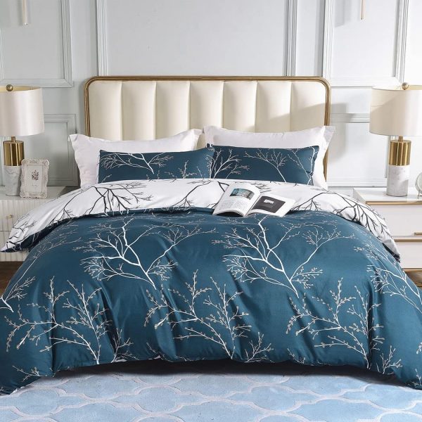 Conworld Blue Duvet Cover Queen - Reversible Blue Tree Branc...