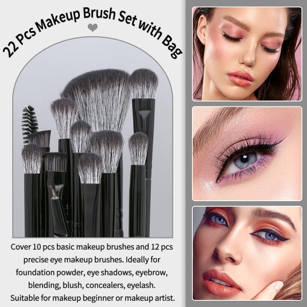 MAGEFY 22 Pcs Makeup Brushes with Case, Professional Makeup ... - Image 6