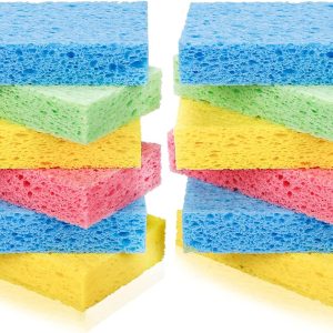 Temede 12-Count Cellulose Sponges, Non-Scratch Kitchen Spong...