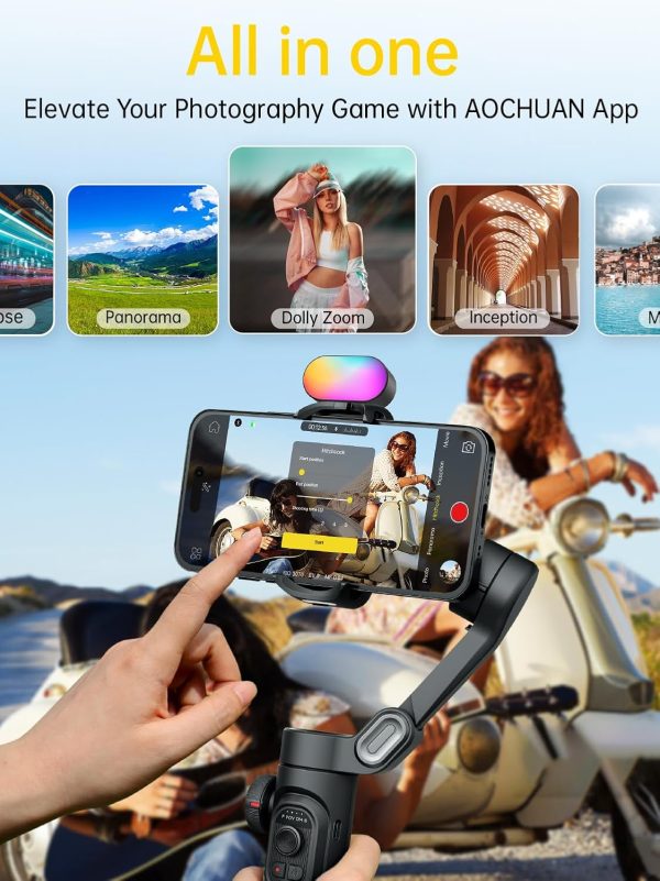 AOCHUAN 3-Axis Gimbal Stabilizer for Smartphone with RGB Mag... - Image 6