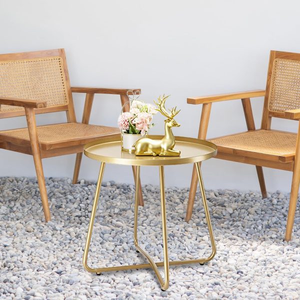danpinera Outdoor Side Tables, Weather Resistant Steel Patio... - Image 6