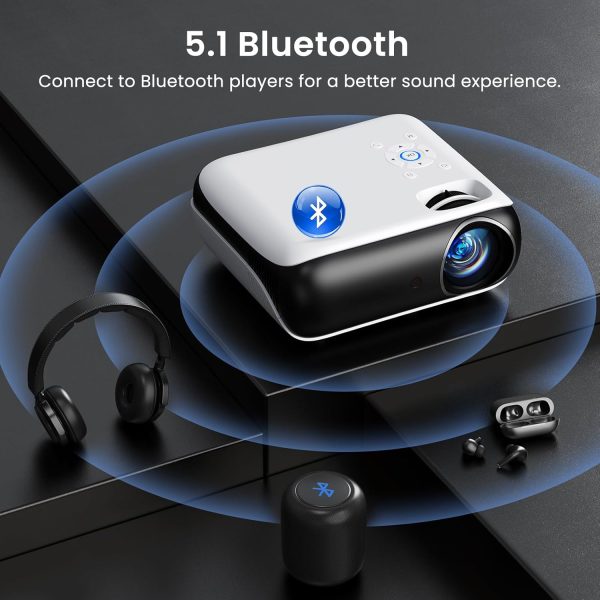 HAPPRUN Native 1080P Bluetooth Projector, Full HD Portable O... - Image 4