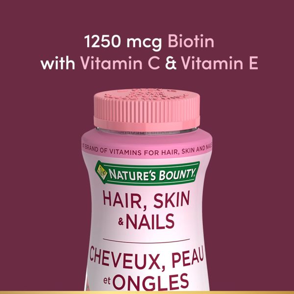 Nature’s Bounty Hair, Skin, Nails Gummies with Biotin, 80 Gu... - Image 4
