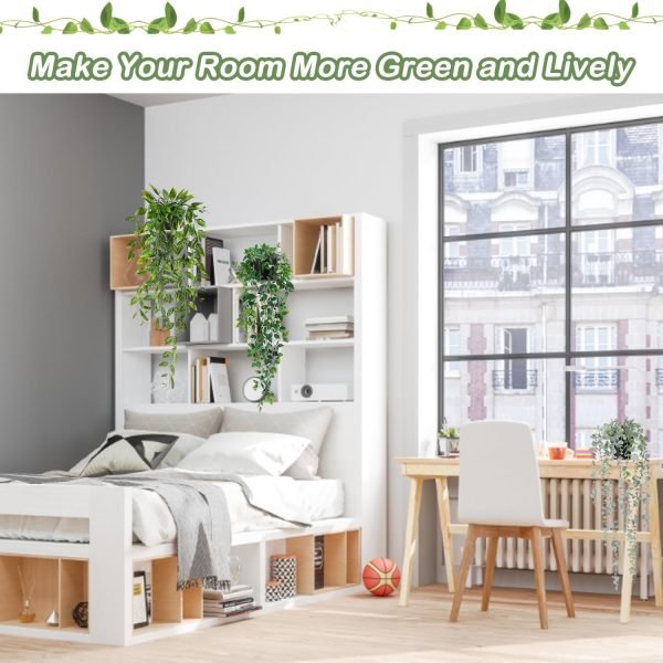 Artificial Hanging Plants 3Pcs Potted Greenery Decor - Grey ... - Image 5