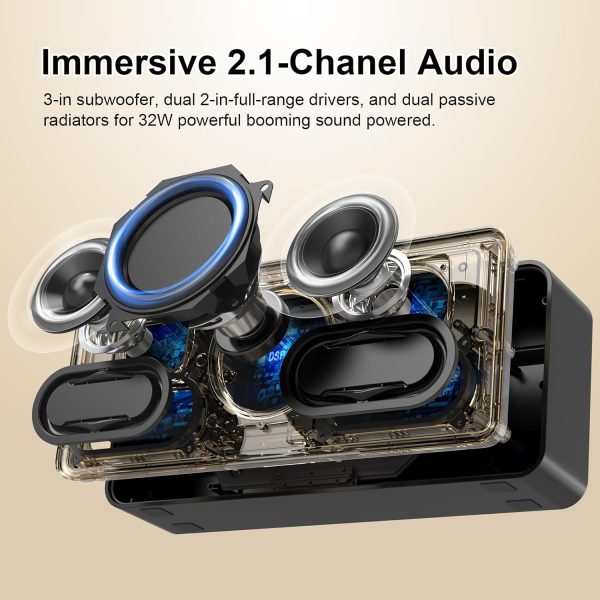 DOSS SoundBox XL Bluetooth Speaker with Subwoofer, 32W Loud ... - Image 2