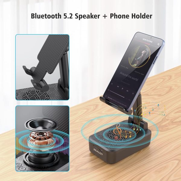 ZEALOT Phone Stand with Wireless Bluetooth Speaker,Compatibl... - Image 2