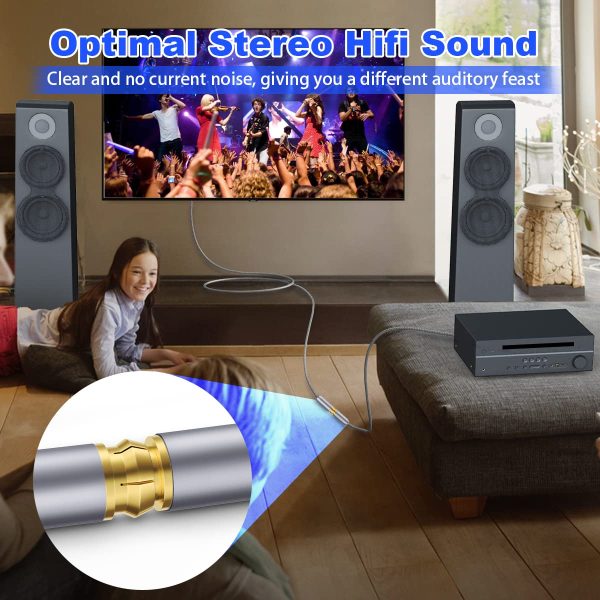 RCA Extension Cable SOUNDFAM Digital Coaxial Audio Cable Gol... - Image 2