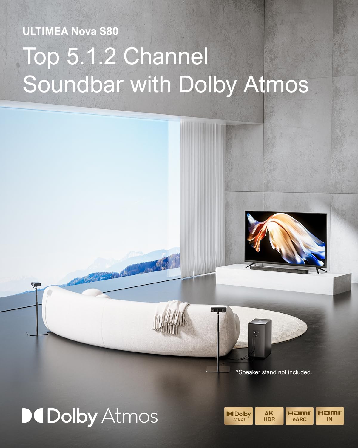 ULTIMEA 5.1.2 Soundbar with Dolby Atmos, 520W Surround Sound…