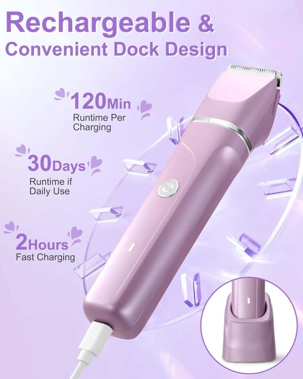 Bikini Trimmer Women,2 in 1 Painless Electric Razor and Faci... - Image 4