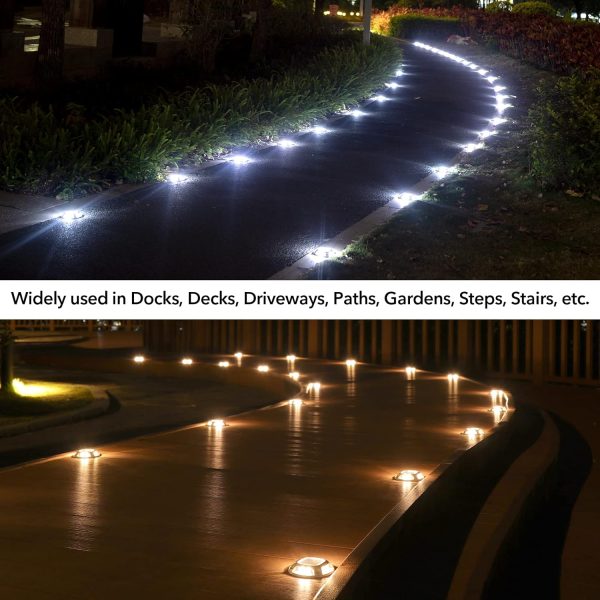Solar Deck Lights Outdoor 24 Pack, AGPTEK Solar Deck Lights ... - Image 6