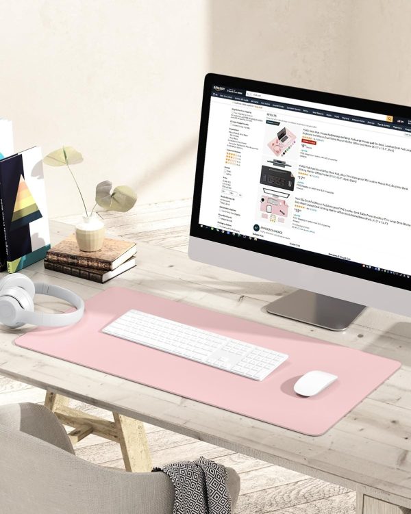 YSAGi Non-Slip Desk Pad,Mouse Pad,Waterproof PVC Leather Des... - Image 2