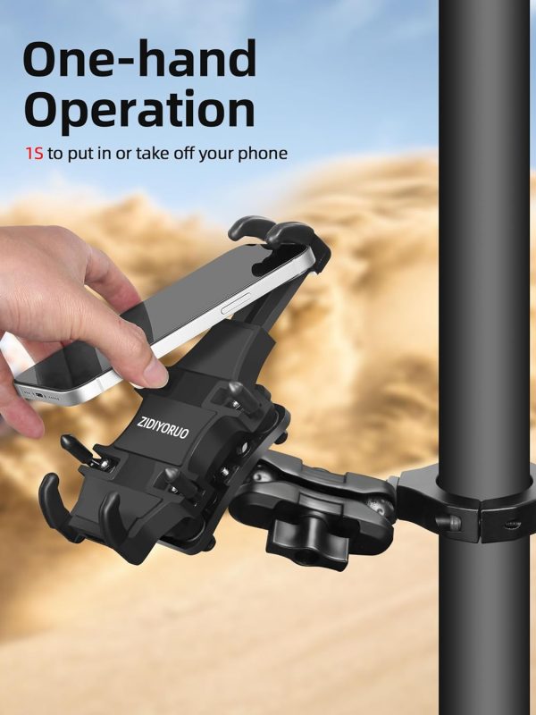 ZIDIYORUO Anti-Vibration UTV Phone Mount, Heavy Duty Full Pr... - Image 4