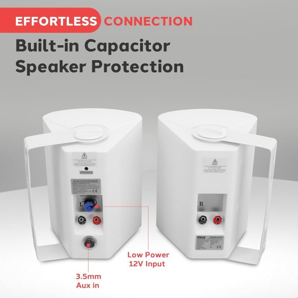 Pyle Outdoor Wall-Mount Patio Stereo Speaker - Waterproof Bl... - Image 7