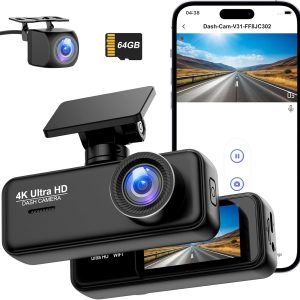 Dash Cam Front and Rear 4K, WiFi Dash Camera for Cars with A...