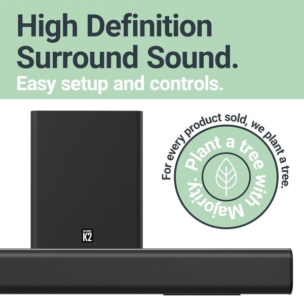Majority K2 Sound Bar with Subwoofer | 150W Powerful Stereo ... - Image 4