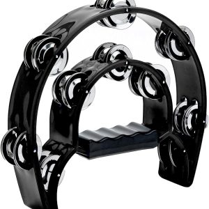 Musfunny Tambourine Double Row Metal Jingles Hand Held Percu...