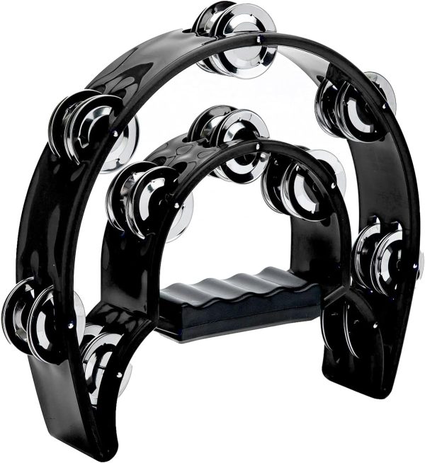 Musfunny Tambourine Double Row Metal Jingles Hand Held Percu...