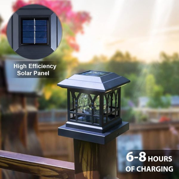 AEFRELEOHT Solar Post Cap Lights, Warm White & RGB Automatic... - Image 7
