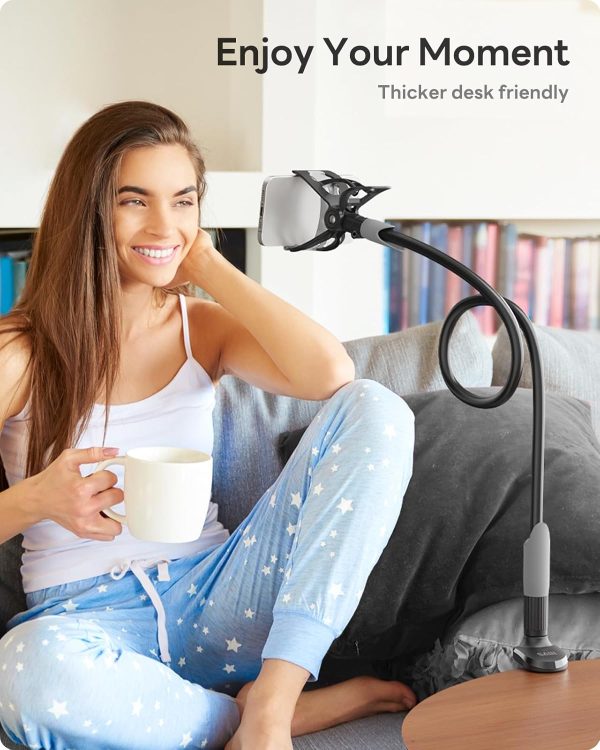 SAIJI Gooseneck Bed Phone Holder, Flexible Long Arm Phone Mo... - Image 6