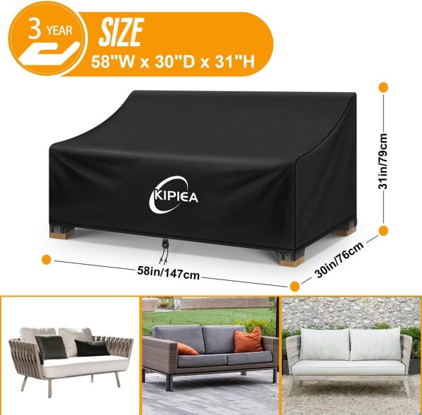 Kipiea Patio Sofa Cover, Heavy Duty 420D Outdoor Couch Cover... - Image 2