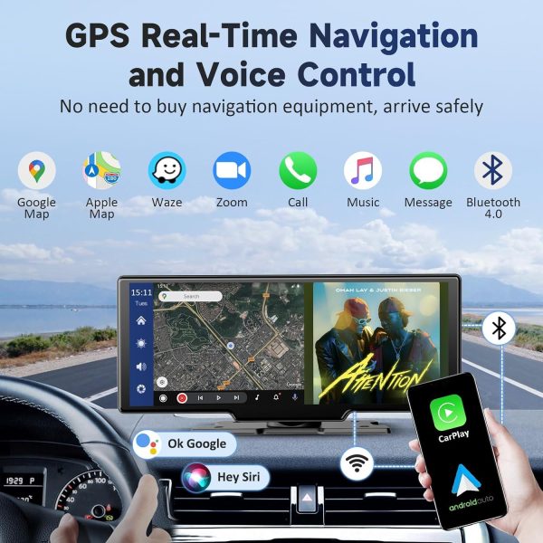 Kuayvan Wireless Portable Carplay Screen for Car - 10.26 Inc... - Image 3