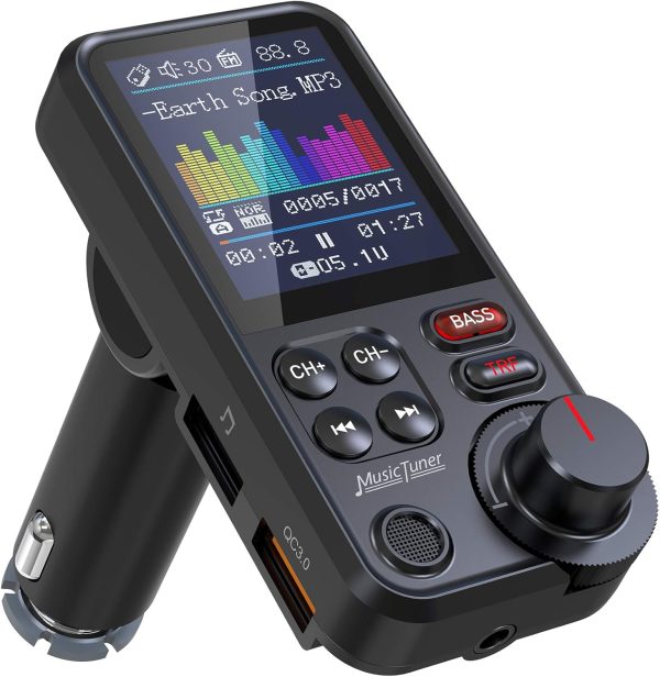 Nulaxy Car Bluetooth Transmitter, Strong Microphone Bluetoot...