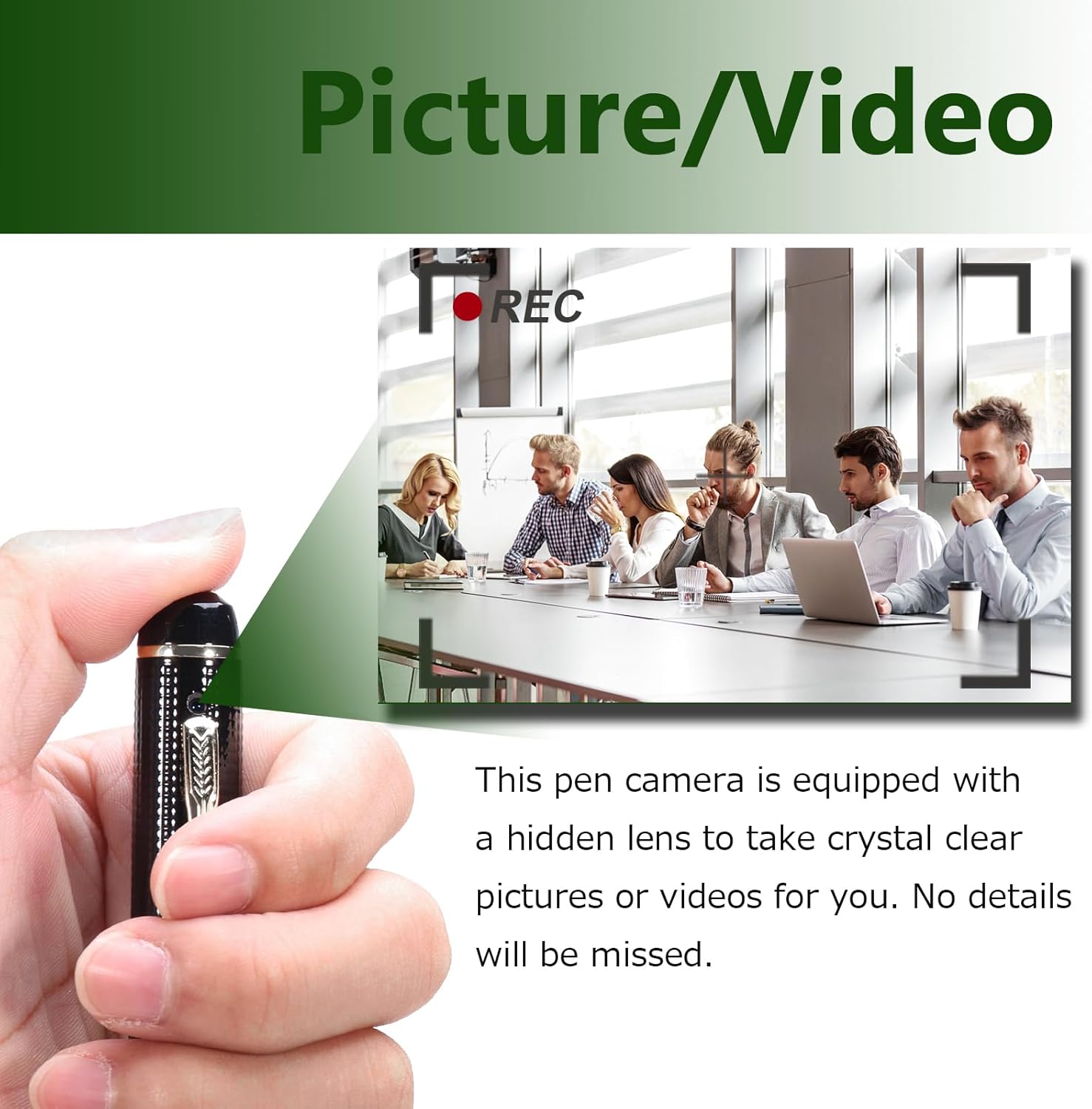 Spy Camera Pen – No Audio, 1080P HD Hidden Camera Pen with L…