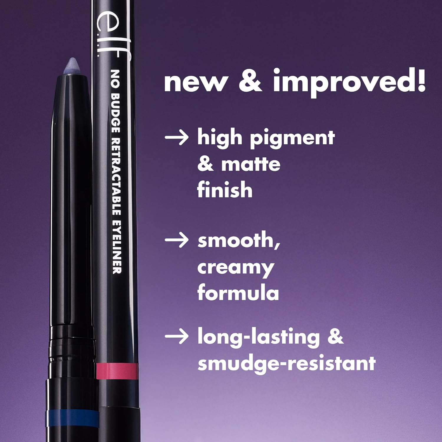 e.l.f. No Budge Retractable Eyeliner, Smudge-Proof Eye Makeu…