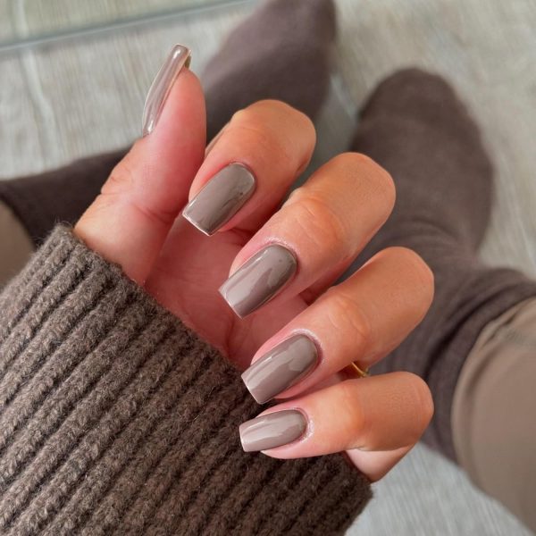 Dark Nude Press on Nails Medium Short Square,Xcreando Glue o... - Image 3